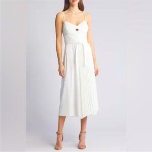 Du Paradis Pleated Cutout Dress Blanco Nero NWOT Women’s Size Medium